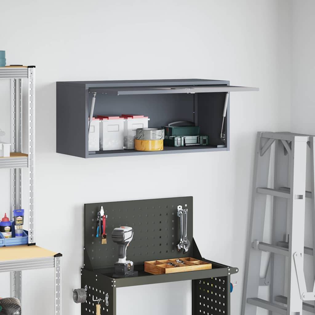 vidaXL Wandschrank für die Garage mit Gasdrucklift-Tür Anthrazit