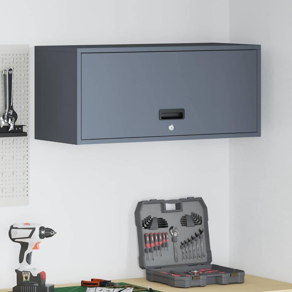 vidaXL Wandschrank für die Garage mit Gasdrucklift-Tür Anthrazit