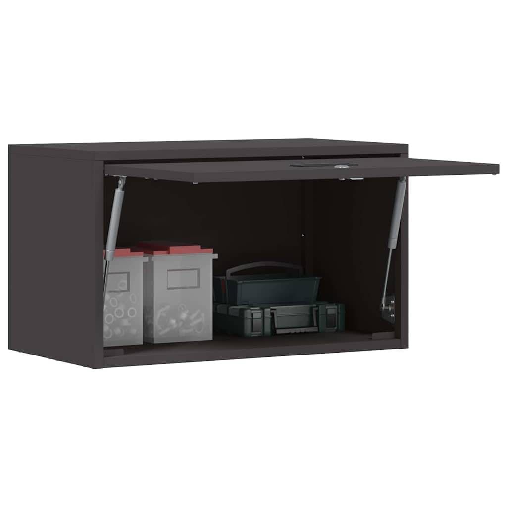 vidaXL Wandschrank für die Garage mit Gasdrucklift-Tür Schwarz