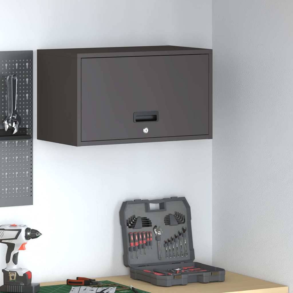 vidaXL Wandschrank für die Garage mit Gasdrucklift-Tür Schwarz