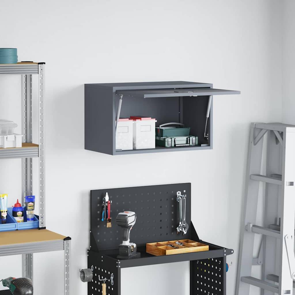 vidaXL Wandschrank für die Garage mit Gasdrucklift-Tür Anthrazit