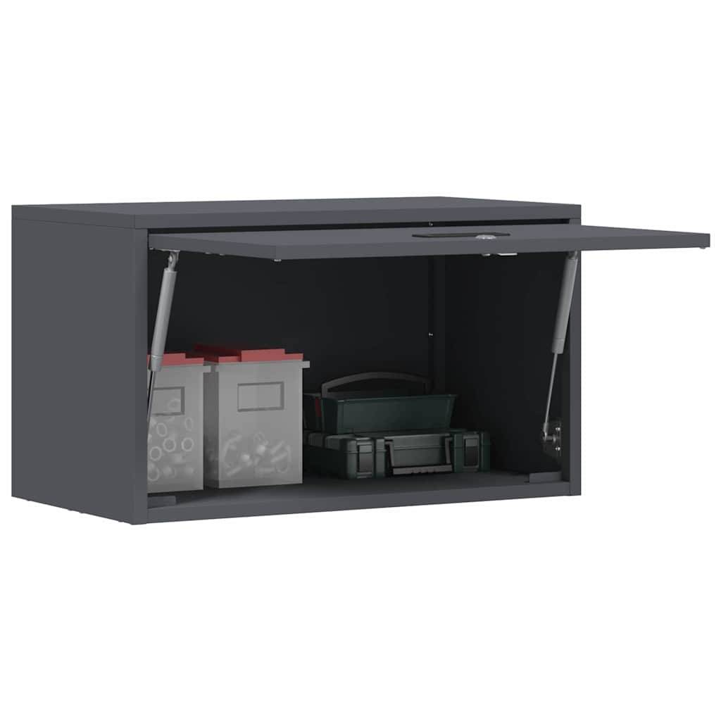 vidaXL Wandschrank für die Garage mit Gasdrucklift-Tür Anthrazit