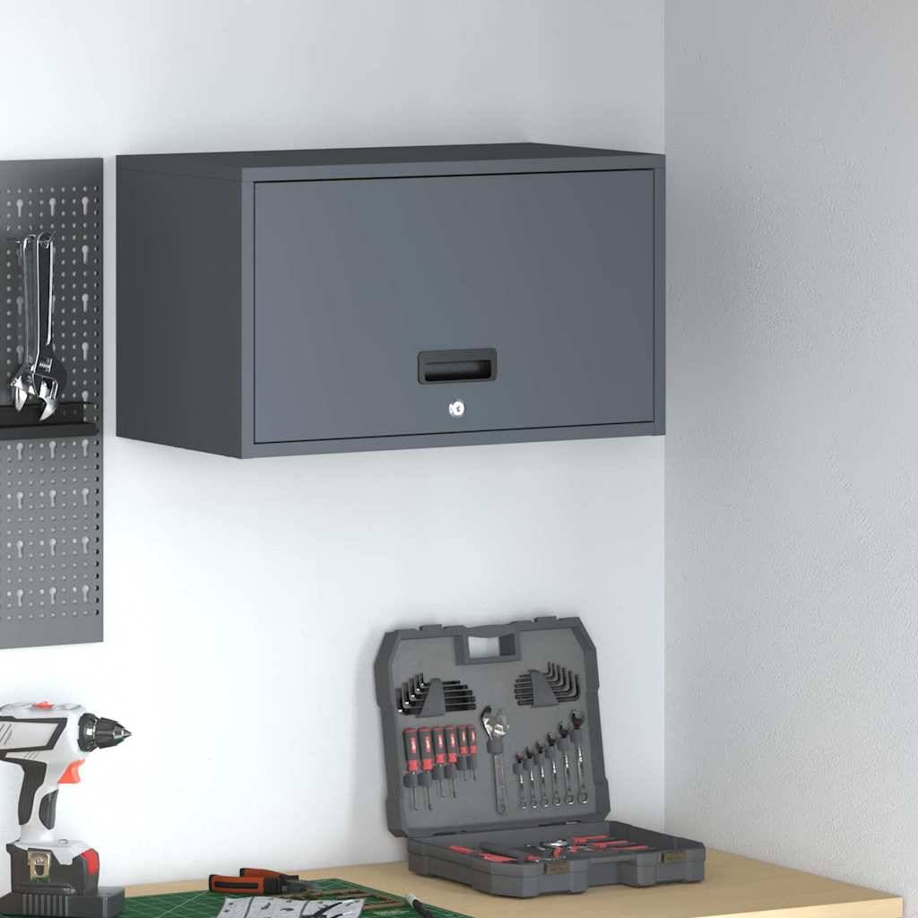vidaXL Wandschrank für die Garage mit Gasdrucklift-Tür Anthrazit