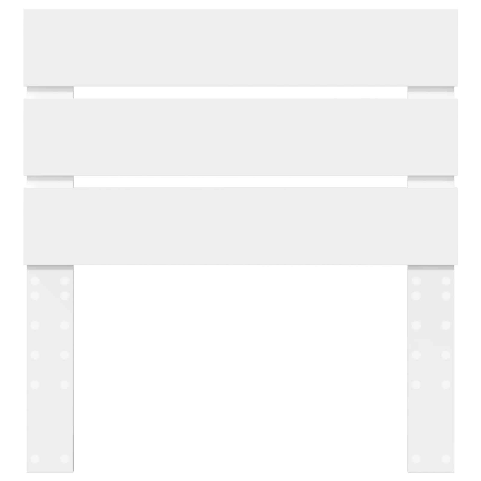 Eine minimalistische Holzkonstruktion mit drei horizontalen Paneelen, die von zwei Beinen gestützt werden, möglicherweise ein Zaun oder Teil eines Möbelstücks.