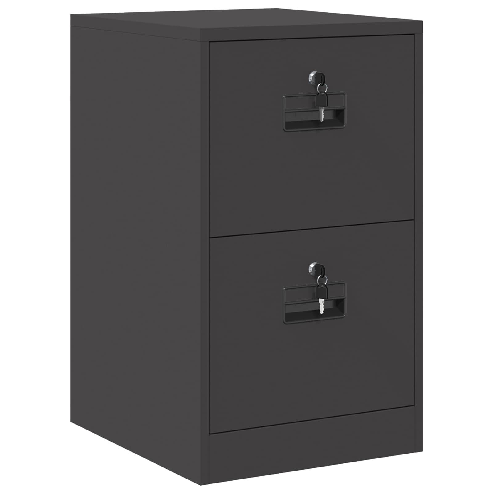 vidaXL Aktenschrank Schwarz 44 x 50 x 74,5 cm Kaltgewalzter Stahl