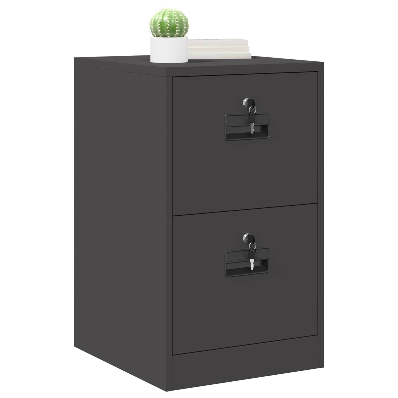 vidaXL Aktenschrank Schwarz 44 x 50 x 74,5 cm Kaltgewalzter Stahl
