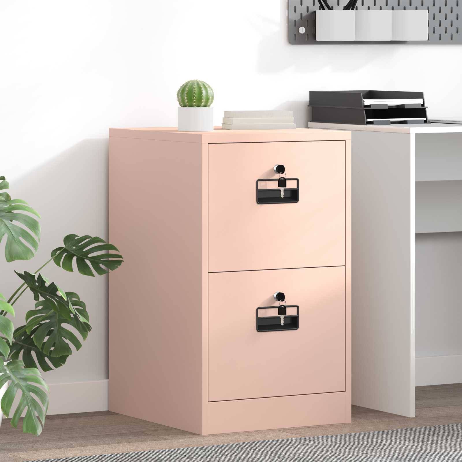 vidaXL Aktenschrank Rosa 44 x 50 x 74,5 cm Kaltgewalzter Stahl