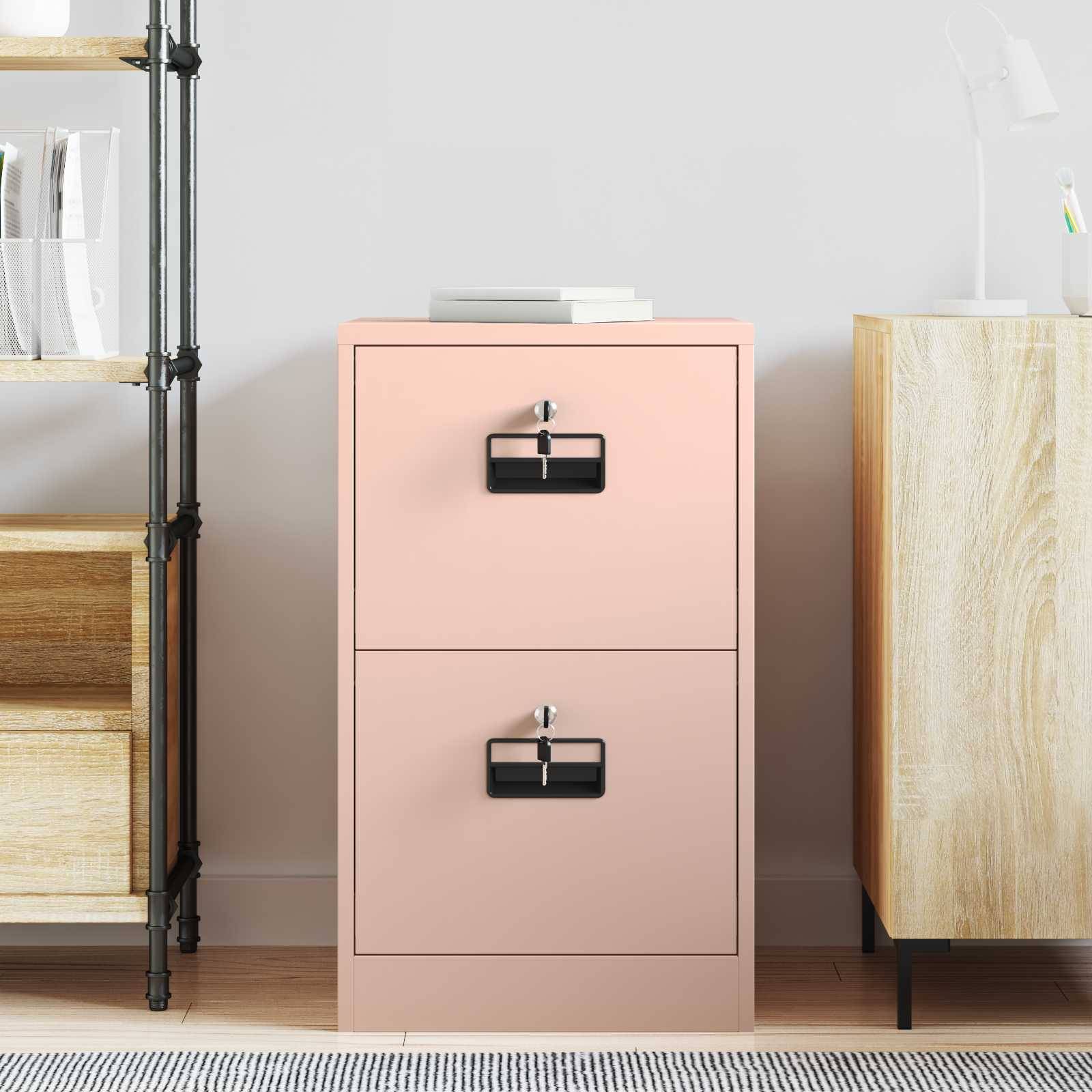 vidaXL Aktenschrank Rosa 44 x 50 x 74,5 cm Kaltgewalzter Stahl