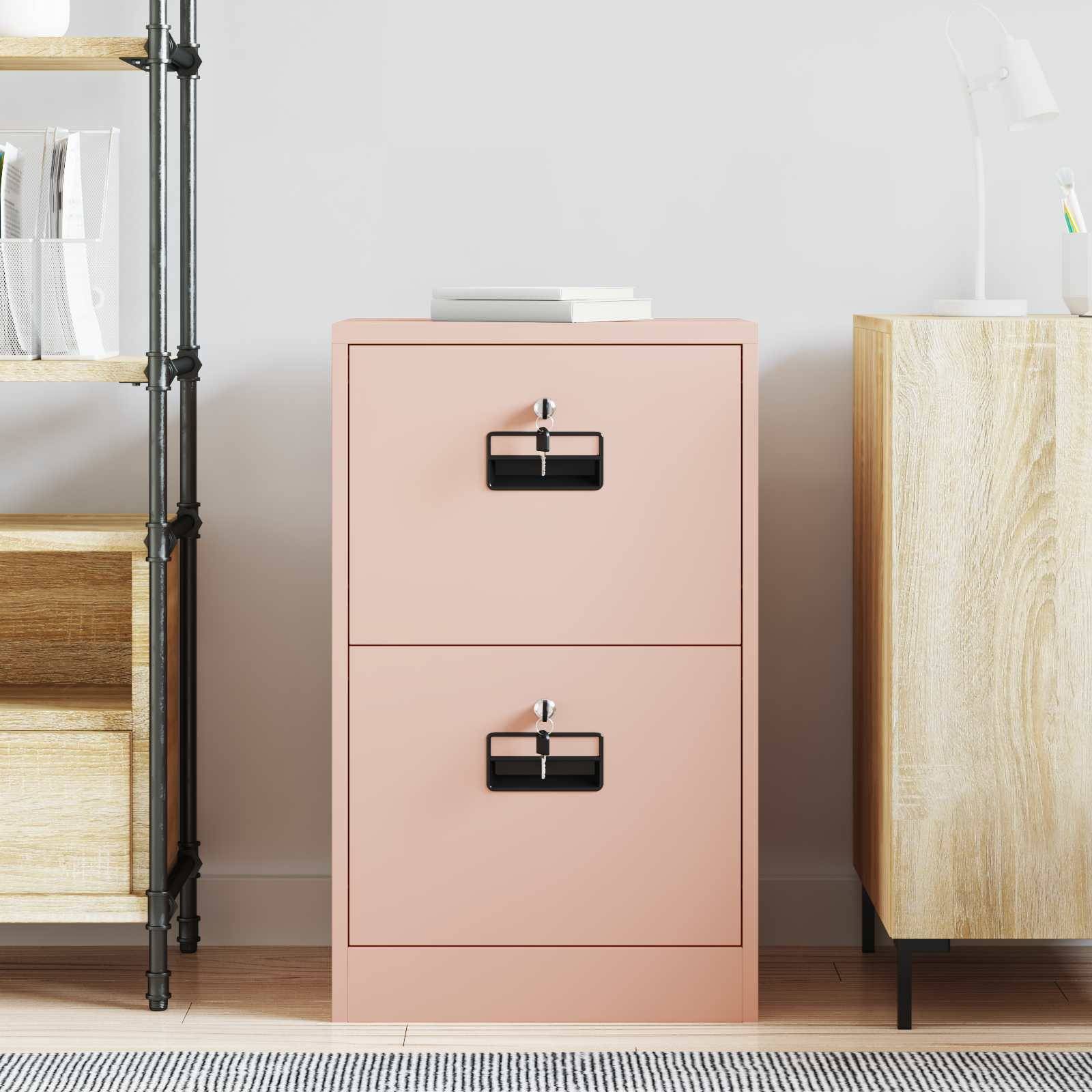 vidaXL Aktenschrank Rosa 45,5 x 42 x 74,5 cm Kaltgewalzter Stahl