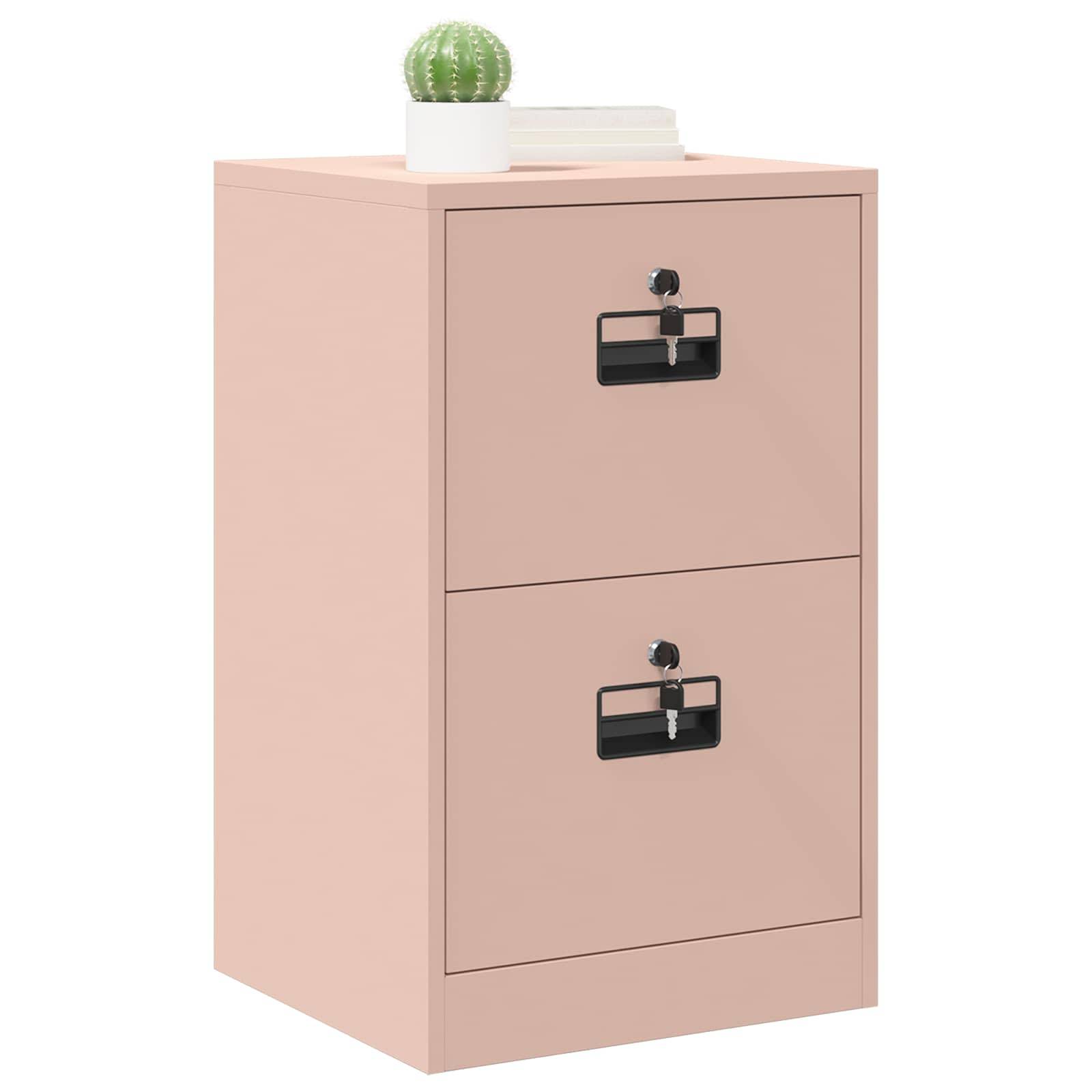 vidaXL Aktenschrank Rosa 45,5 x 42 x 74,5 cm Kaltgewalzter Stahl