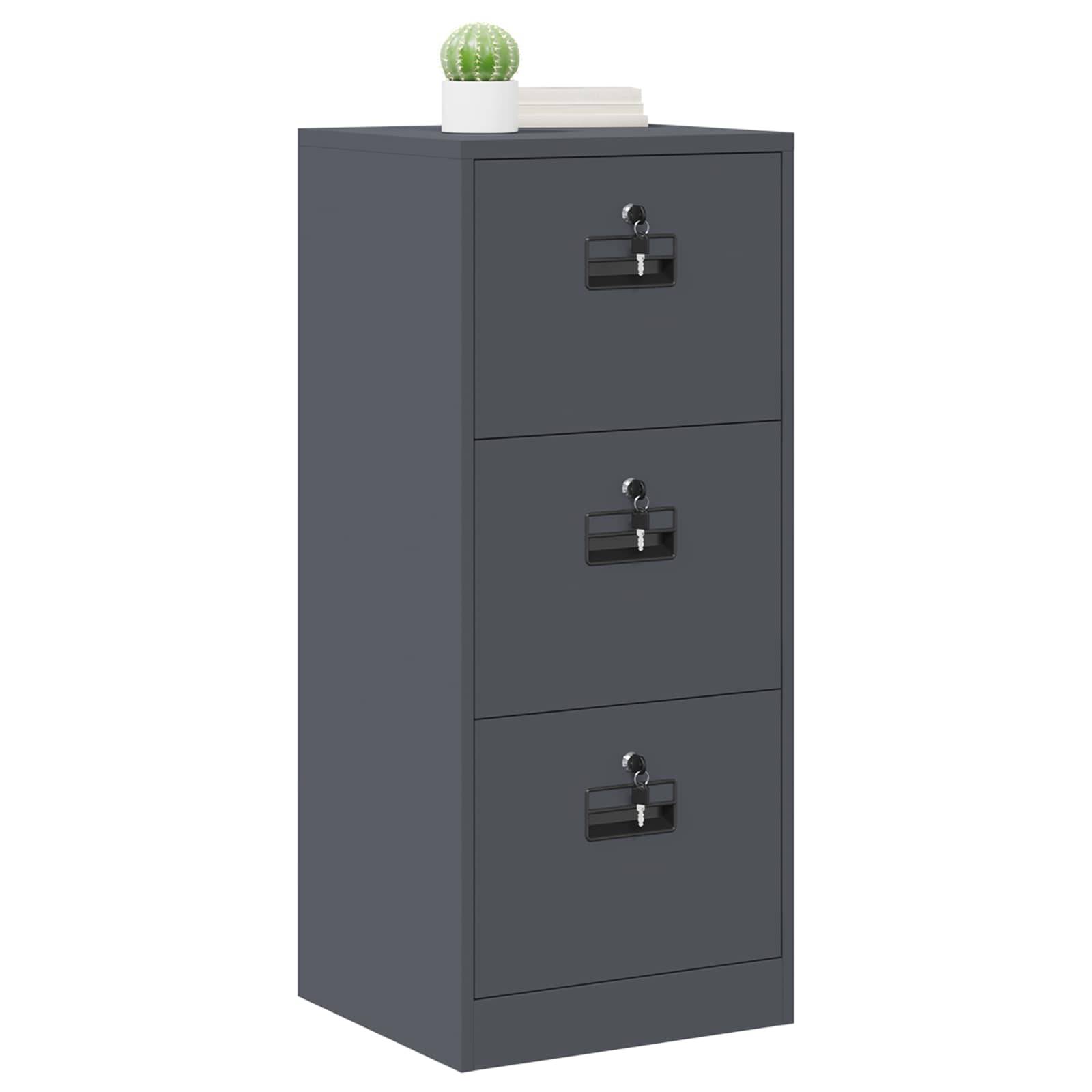 vidaXL Aktenschrank Anthrazit 45,5 x 42 x 106,5 cm Kaltgewalzter Stahl