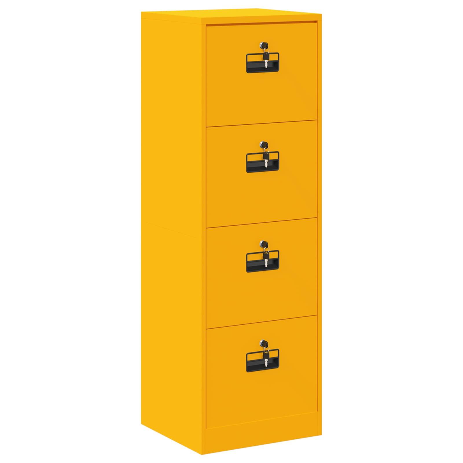 vidaXL Aktenschrank Senfgelb 45,5 x 42 x 139 cm Kaltgewalzter Stahl