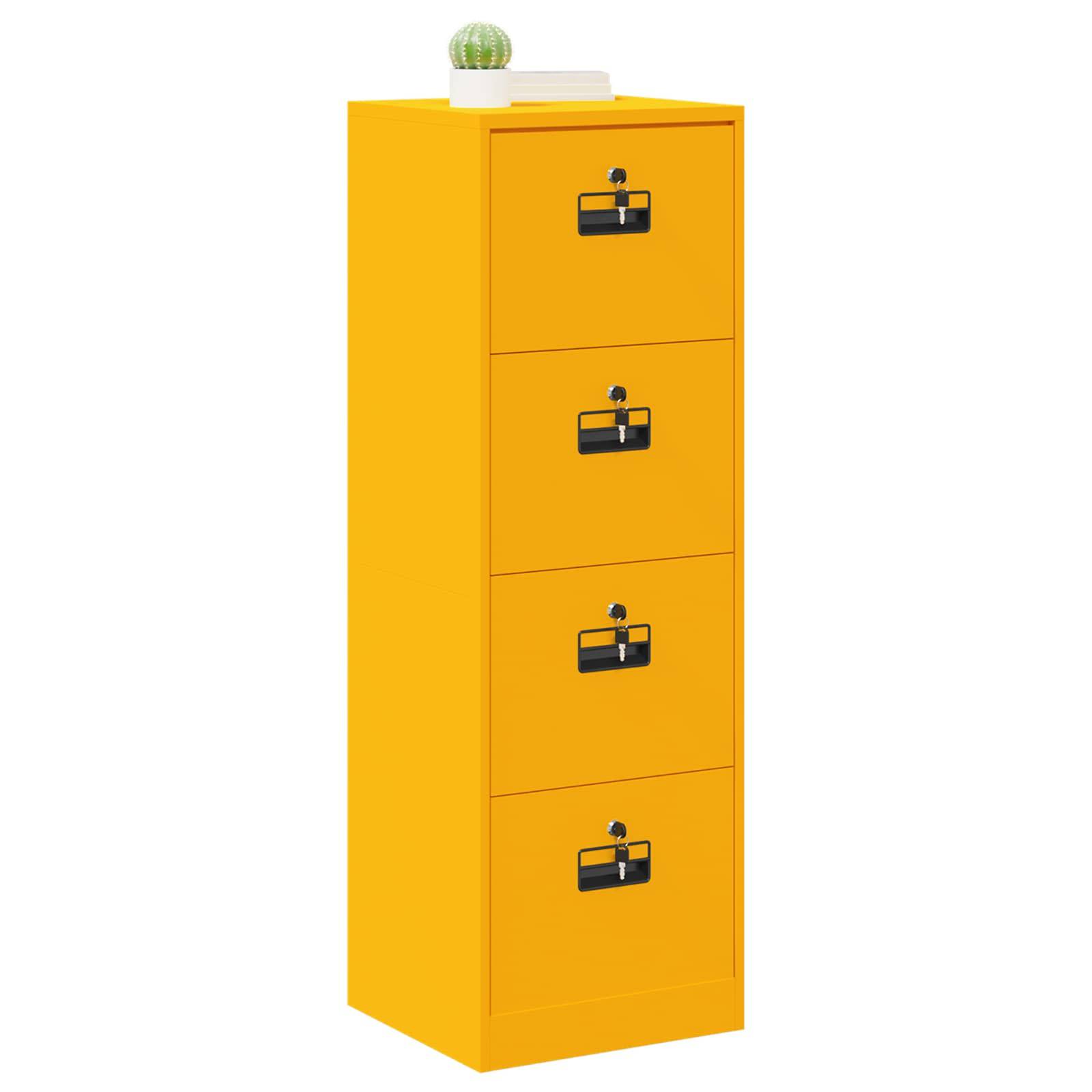 vidaXL Aktenschrank Senfgelb 45,5 x 42 x 139 cm Kaltgewalzter Stahl