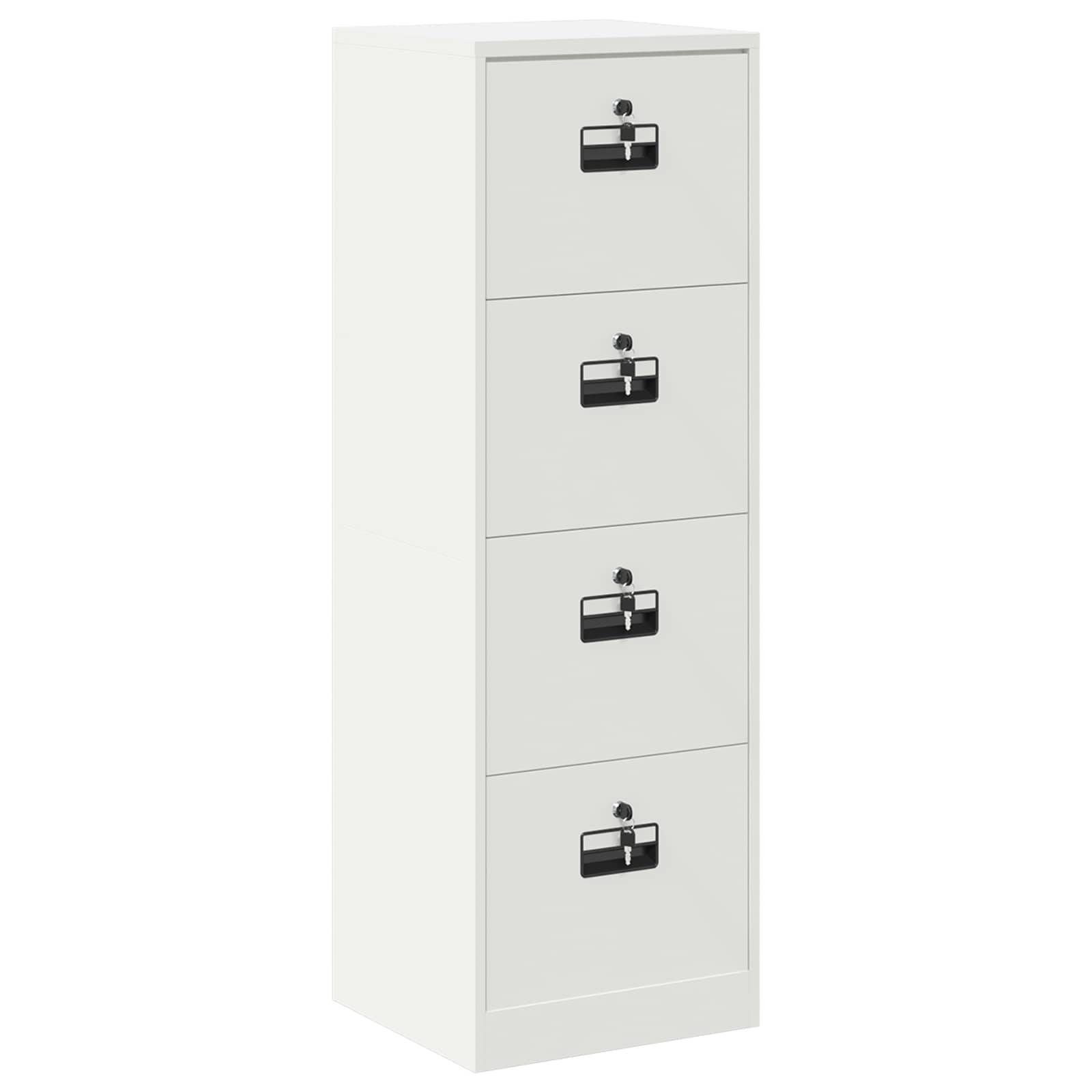 vidaXL Aktenschrank Weiß 45,5 x 42 x 139 cm Kaltgewalzter Stahl