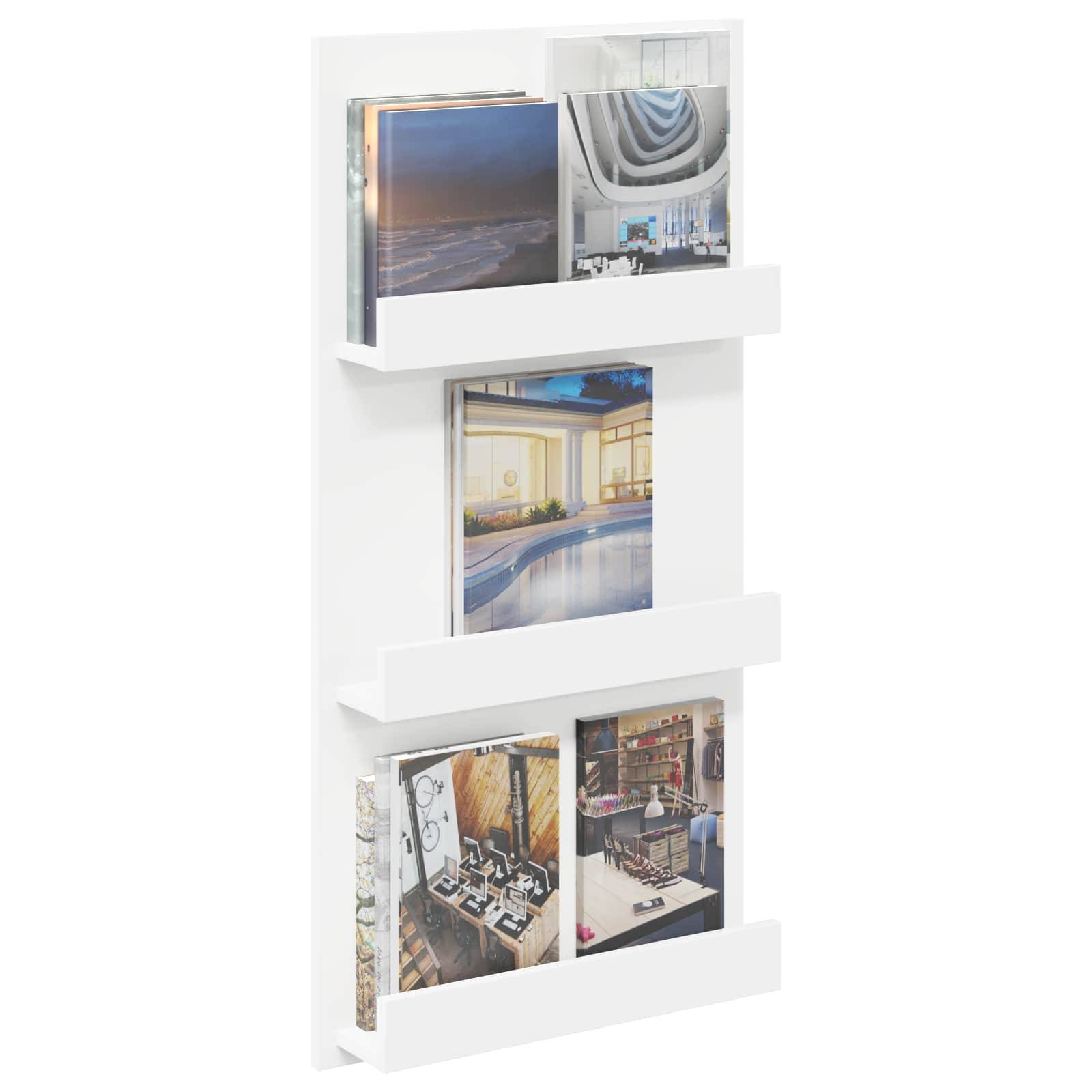 vidaXL Magazinregal mit Regal Weiß 51 x 11 x 102 cm Holzwerkstoff