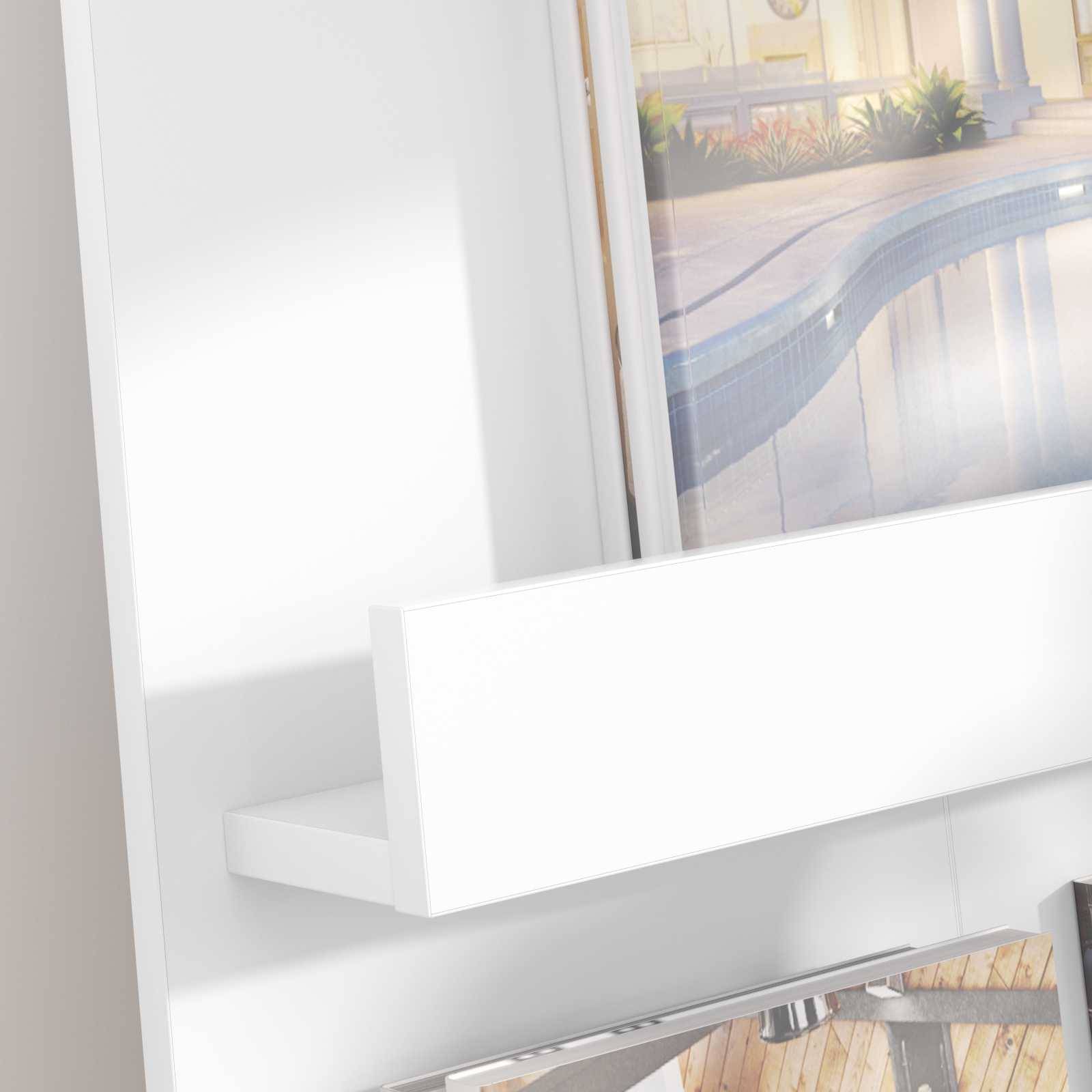 vidaXL Magazinregal mit Regal Weiß 51 x 11 x 102 cm Holzwerkstoff