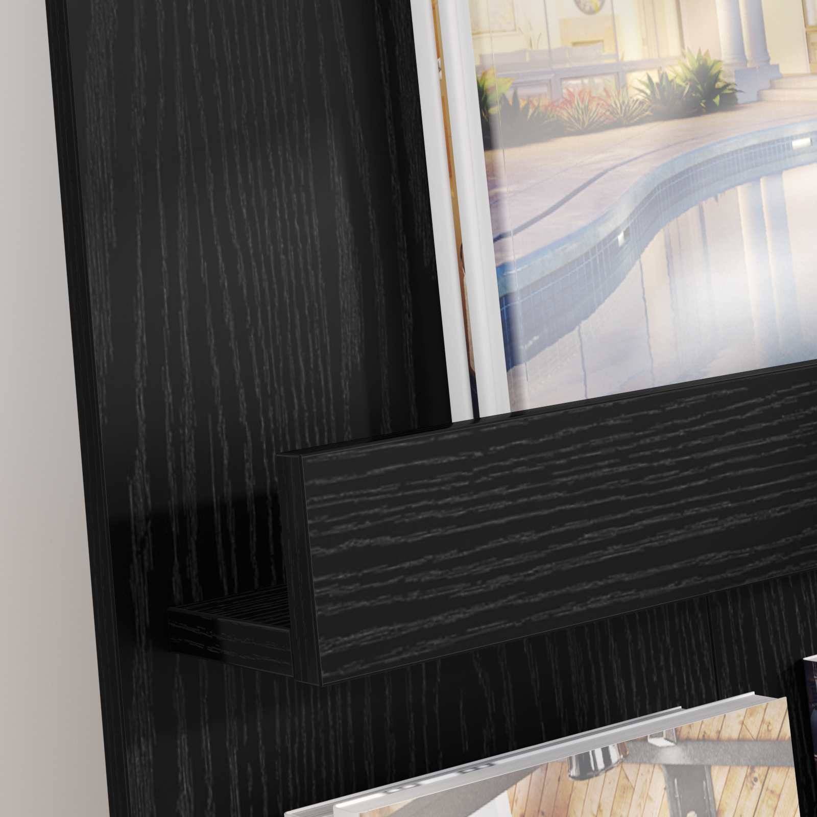 vidaXL Magazinregal mit Regal Schwarz Eichen-Optik 51 x 11 x 102 cm