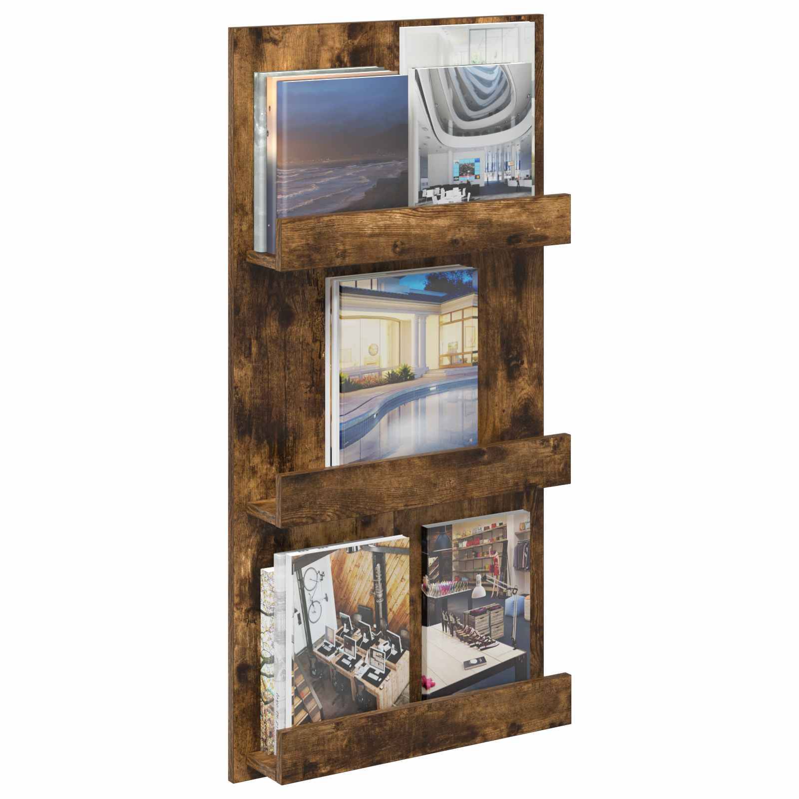 vidaXL Magazinregal Geräucherte Eiche 51 x 11 x 102 cm Holzwerkstoff