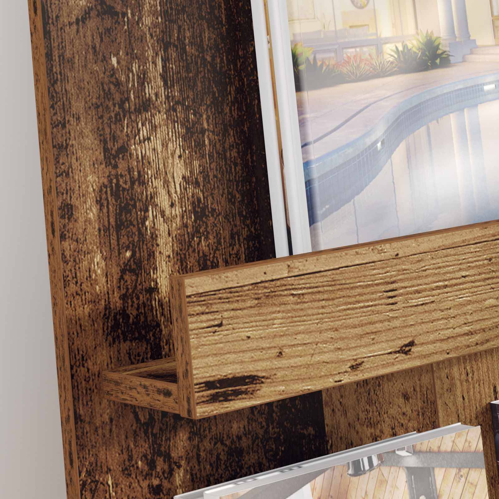 vidaXL Magazinregal mit Regal Altholz 51 x 11 x 102 cm Holzwerkstoff