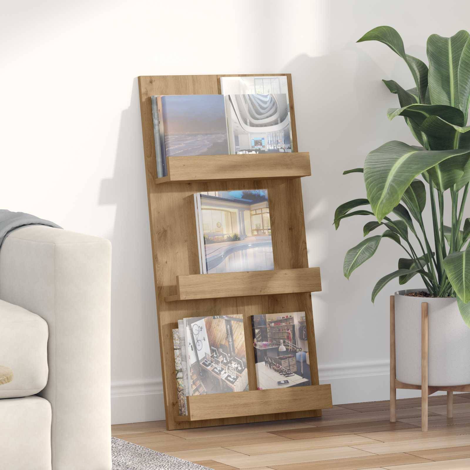 vidaXL Magazinregal Artisan-Eiche 51 x 11 x 102 cm Holzwerkstoff