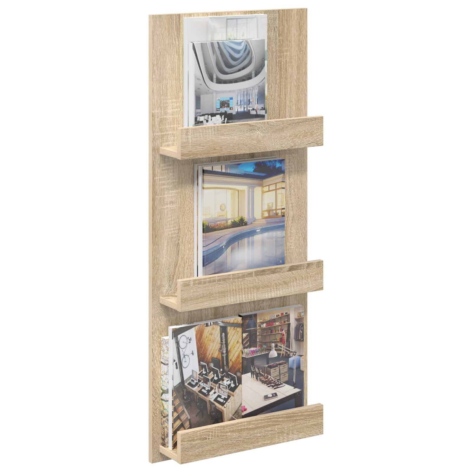 vidaXL Magazinregal Sonoma-Eiche 43 x 11 x 102 cm Holzwerkstoff