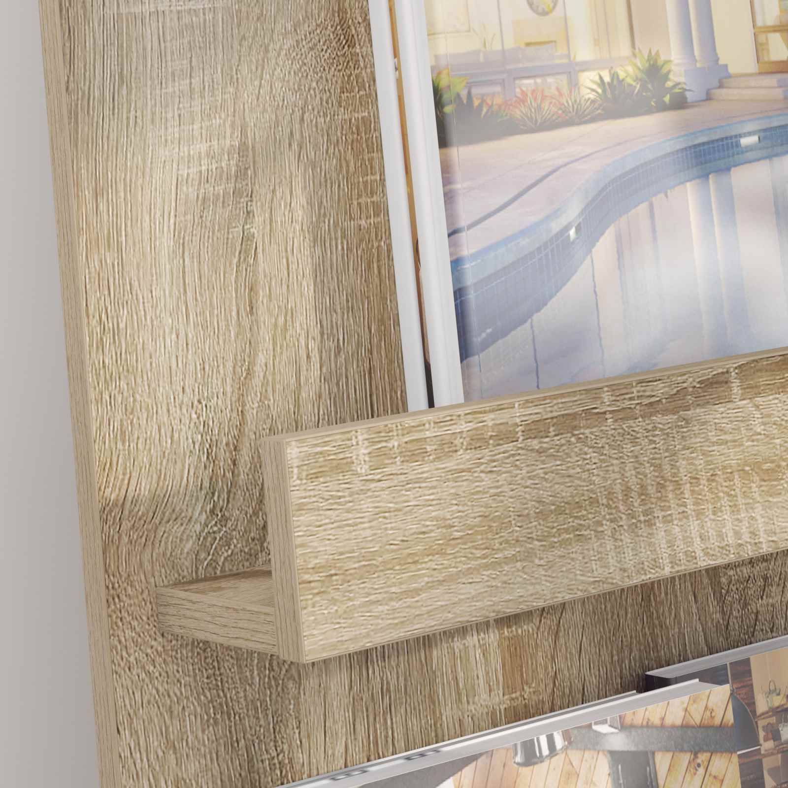 vidaXL Magazinregal Sonoma-Eiche 43 x 11 x 102 cm Holzwerkstoff
