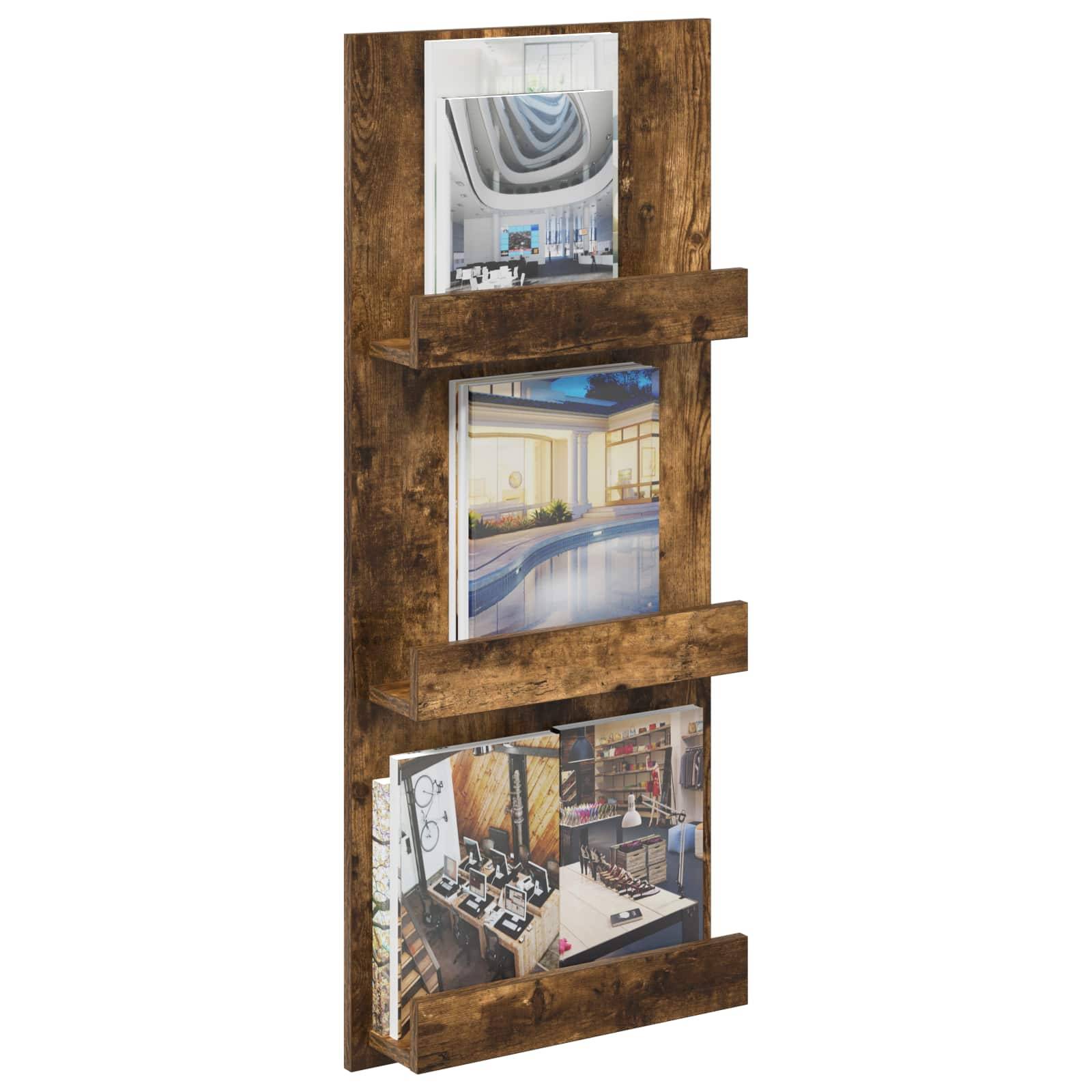 vidaXL Magazinregal Geräucherte Eiche 43 x 11 x 102 cm Holzwerkstoff