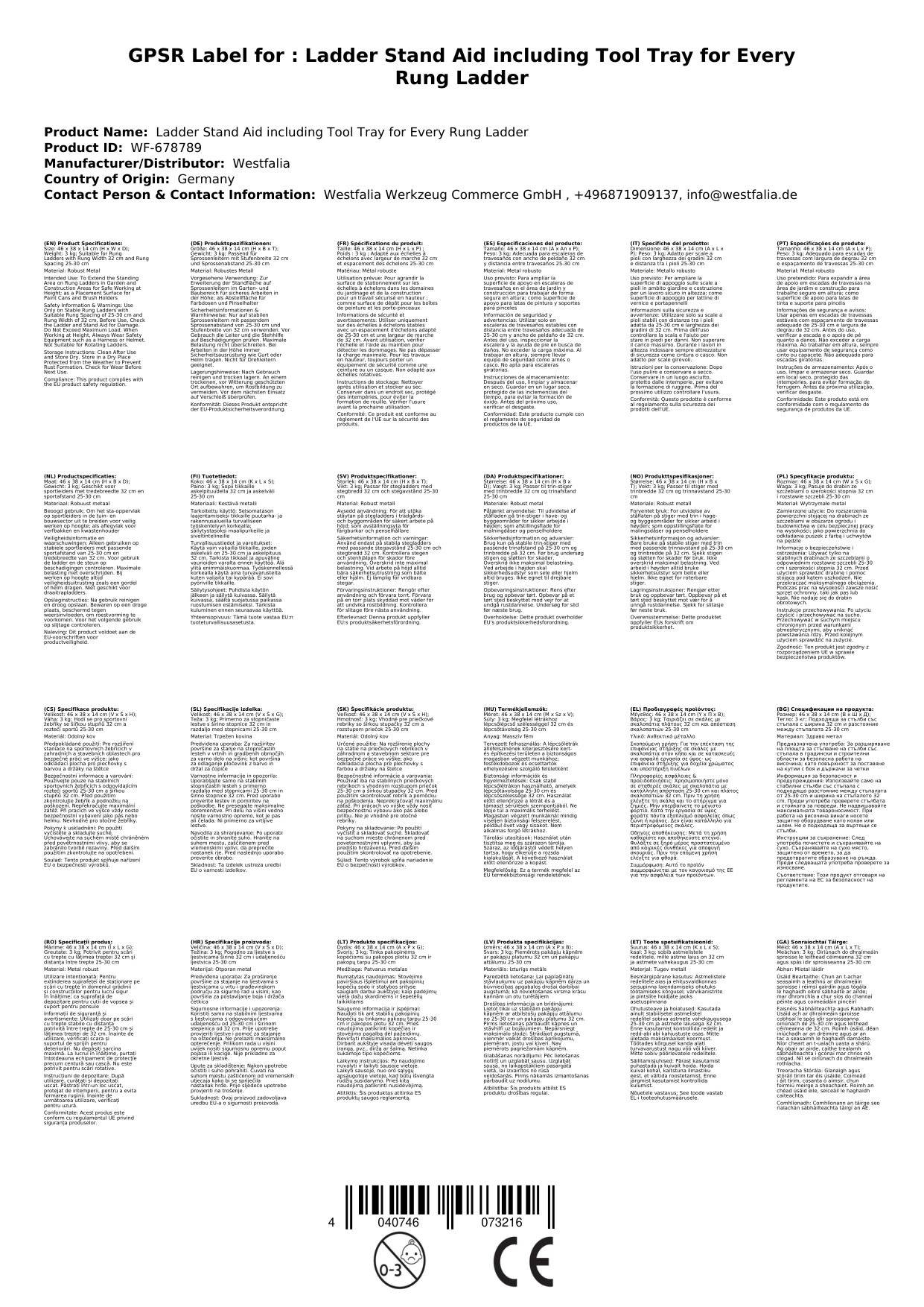 Leiter-Stehhilfe inklusive Werkzeugauflage für jede Sprossenleiter