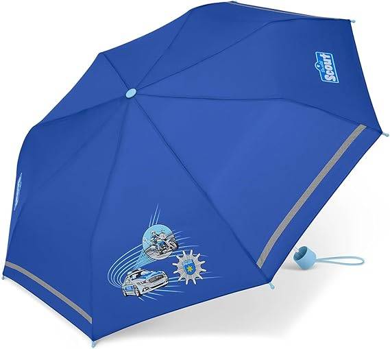 Scout Kinder-Taschenschirm mit reflektierenden Streifen Regenschirm Blue Police