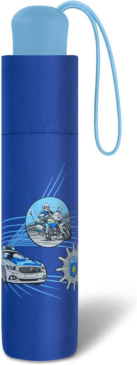 Scout Kinder-Taschenschirm mit reflektierenden Streifen Regenschirm Blue Police