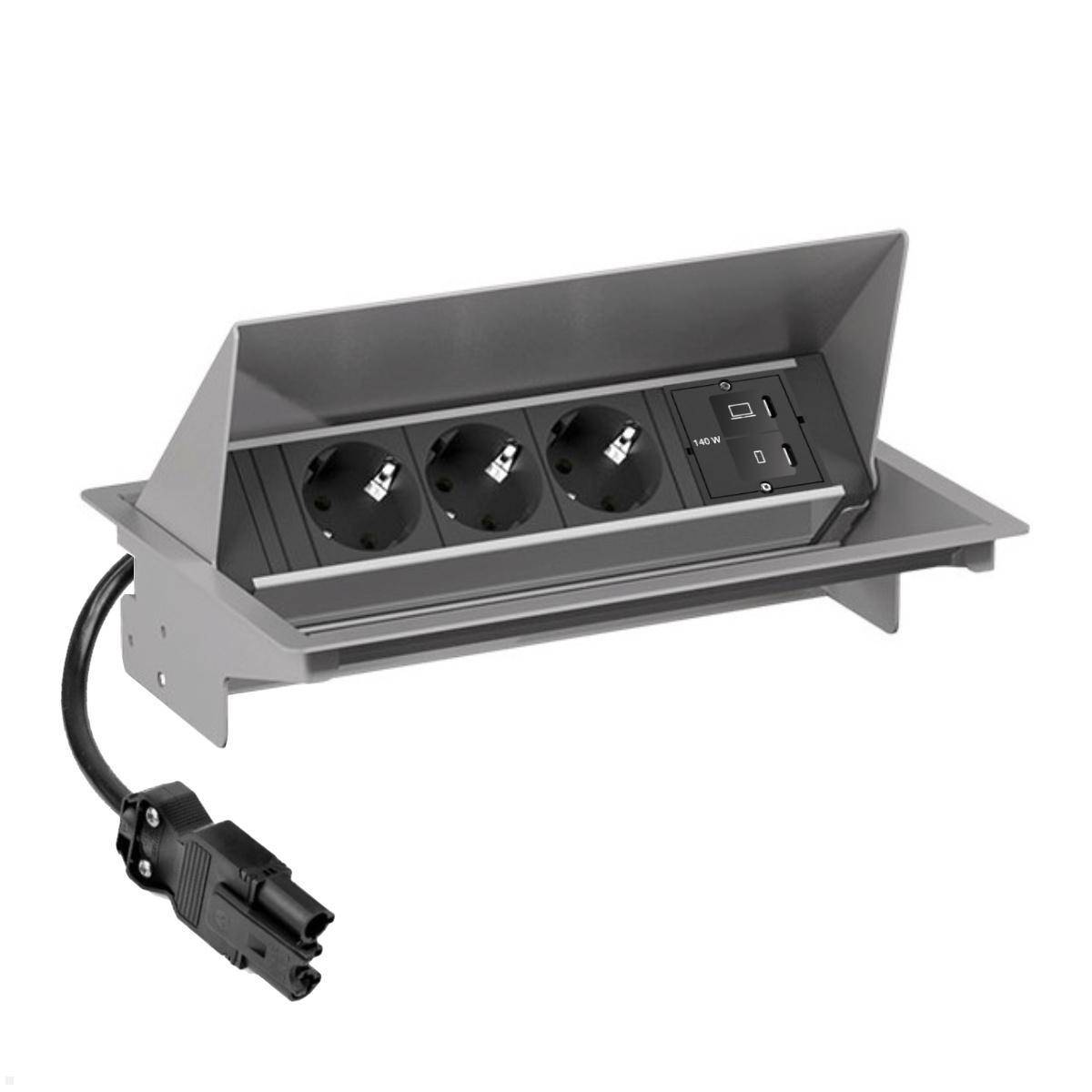 Bachmann CONEO Set Einbau Steckdose 4-fach 3x Steckdose, USB C/C/C Charger (BCM0...