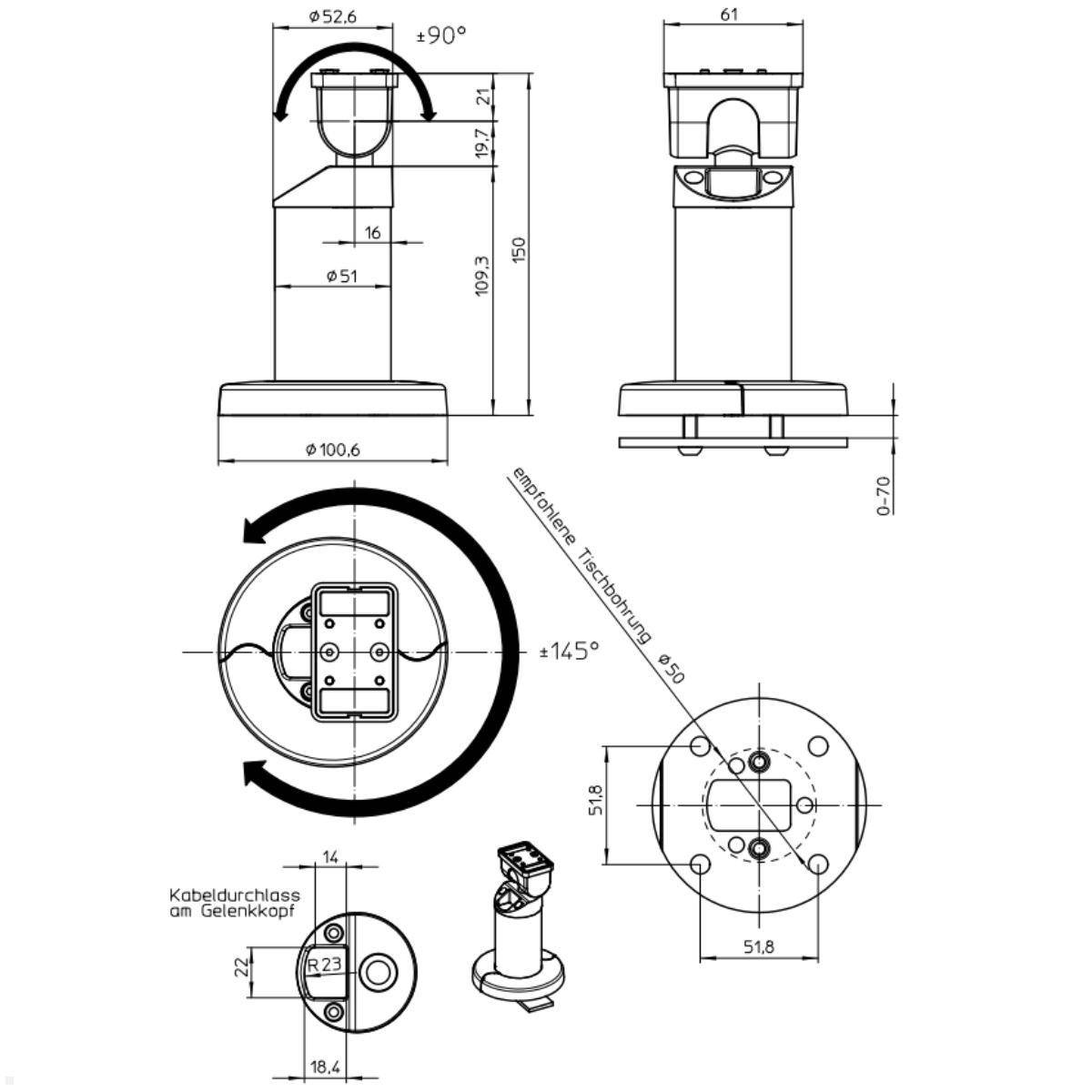 Novus evo POS EC Cash Terminal Halterung für CCV Base Next, silber