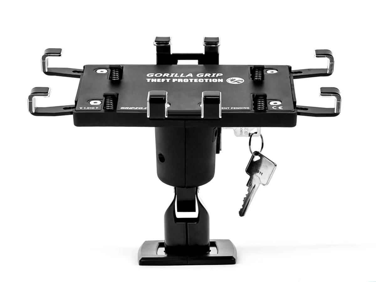 Gripzo Universal Tablet Halterung Diebstahlschutz abschließbar 7-11 Zoll, schwar...