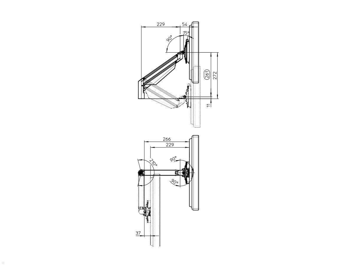 Novus Clu I Monitorarm ohne Befestigung, weiß (990+1001+000)