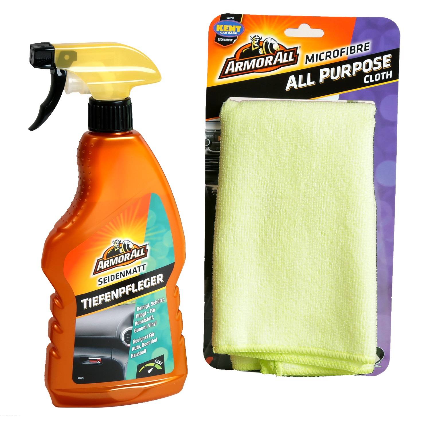Armor All Tiefen-Pfleger 500ml + Tuch Kunststoff-Reiniger Cockpit-Pflege Armatur