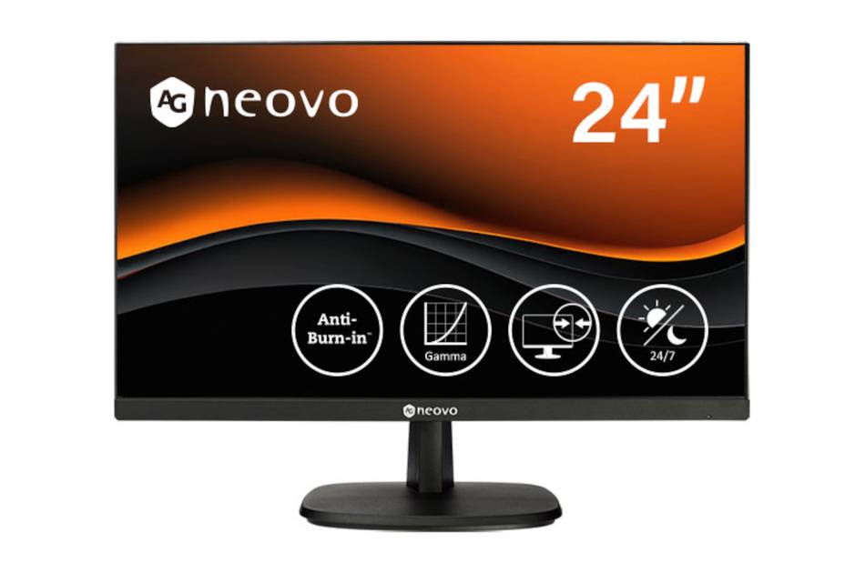 AG Neovo SC-2402, 23,8" (60,5cm) LCD Monitor, VGA, HDMI, Composite BNC, 24/7, schwarz