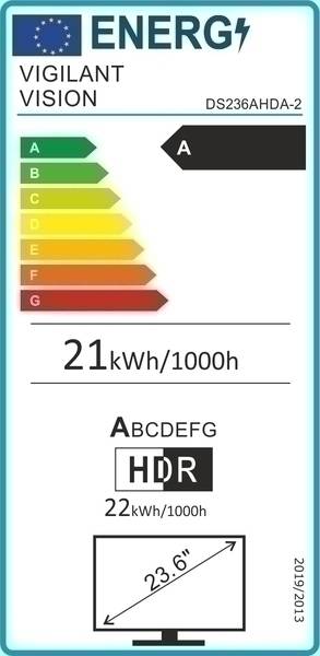 DS236AHDA-2,  23,6" LED-Display (16:9)  HD Multiformat (CVBS/CVI/AHD/TVI)  Auflösung 1920x1080px  Eingänge 2xBNC /