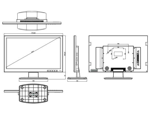 DS236AHDA-2,  23,6" LED-Display (16:9)  HD Multiformat (CVBS/CVI/AHD/TVI)  Auflösung 1920x1080px  Eingänge 2xBNC /