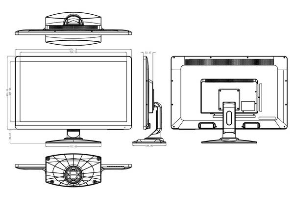 DS270AHDA-2,  27" LED-Display (16:9)  HD Multiformat (CVBS/CVI/AHD/TVI)  Auflösung 1920x1080px  Eingänge 2xBNC / 1x