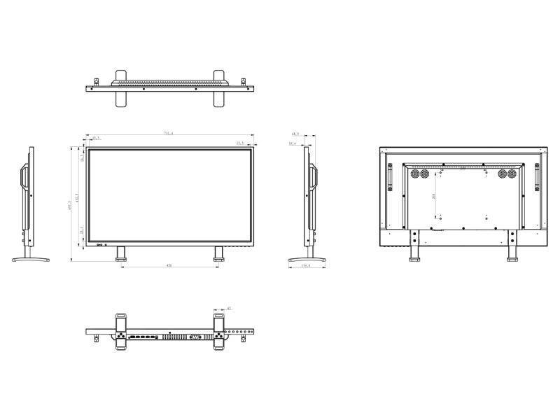 DSM32-4KLED,  32" LED-Display (16:9)  Auflösung UHD/4K  Metallgehäuse  3x HDMI/1x DP  Audio OUT  VESA (200x200)