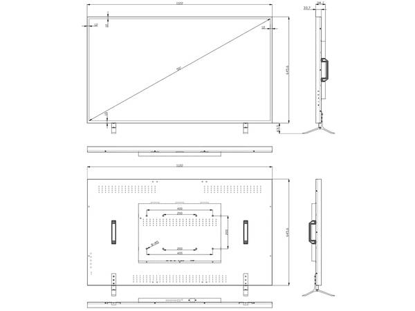 DSM50-4KLED,  50" LED-Display (16:9)  Auflösung UHD/4K  Metallgehäuse  3x HDMI/1x DP  Audio OUT  VESA (200x400)