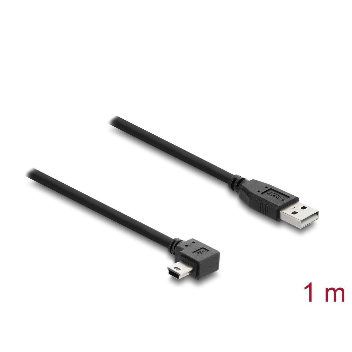 Delock USB 2.0 Kabel Typ-A Stecker zu Typ Mini-B Stecker rechts gewinkelt 1 m