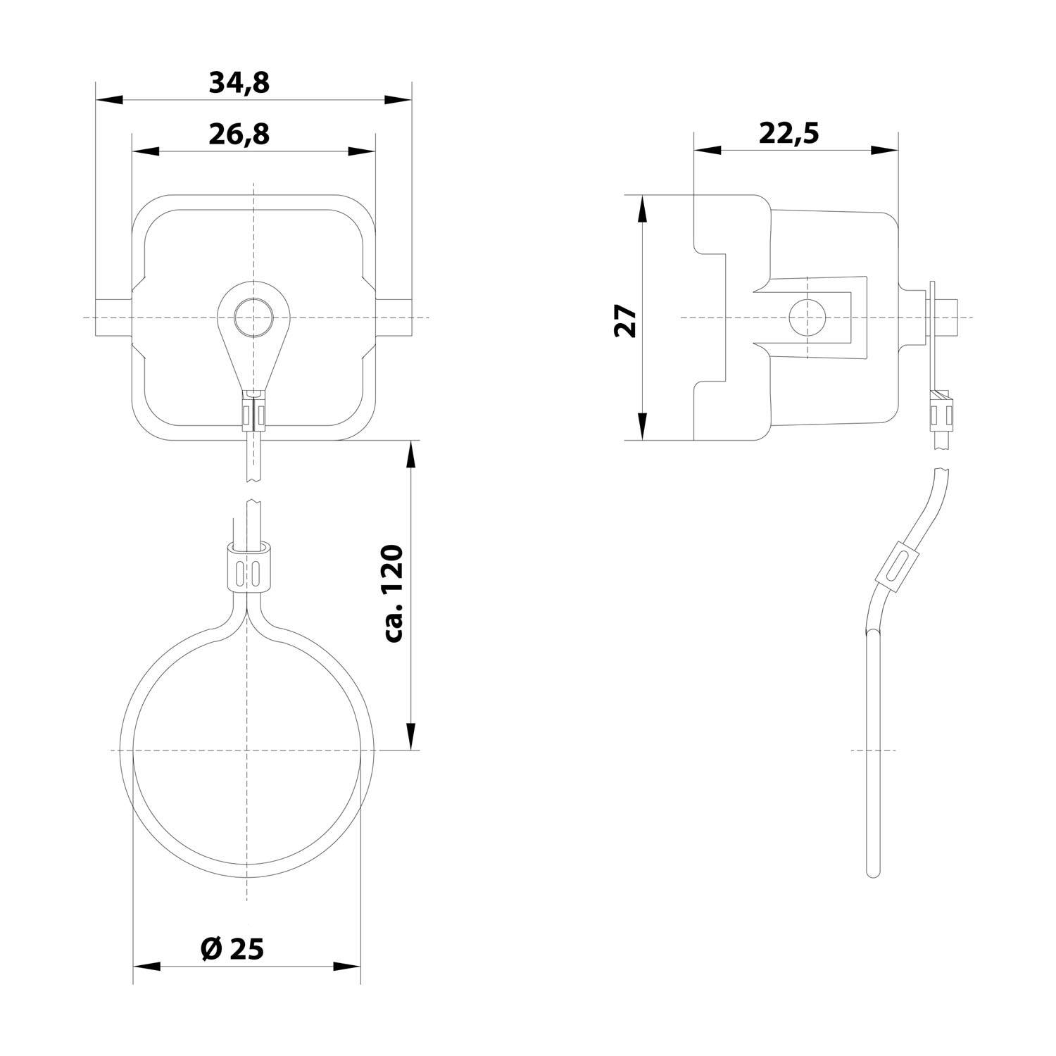 HARTING Schutzkappe 3A Kunststoff für 1 Bügel am Unterteil Verliersicherung mit großer Schlaufe mit montiertem