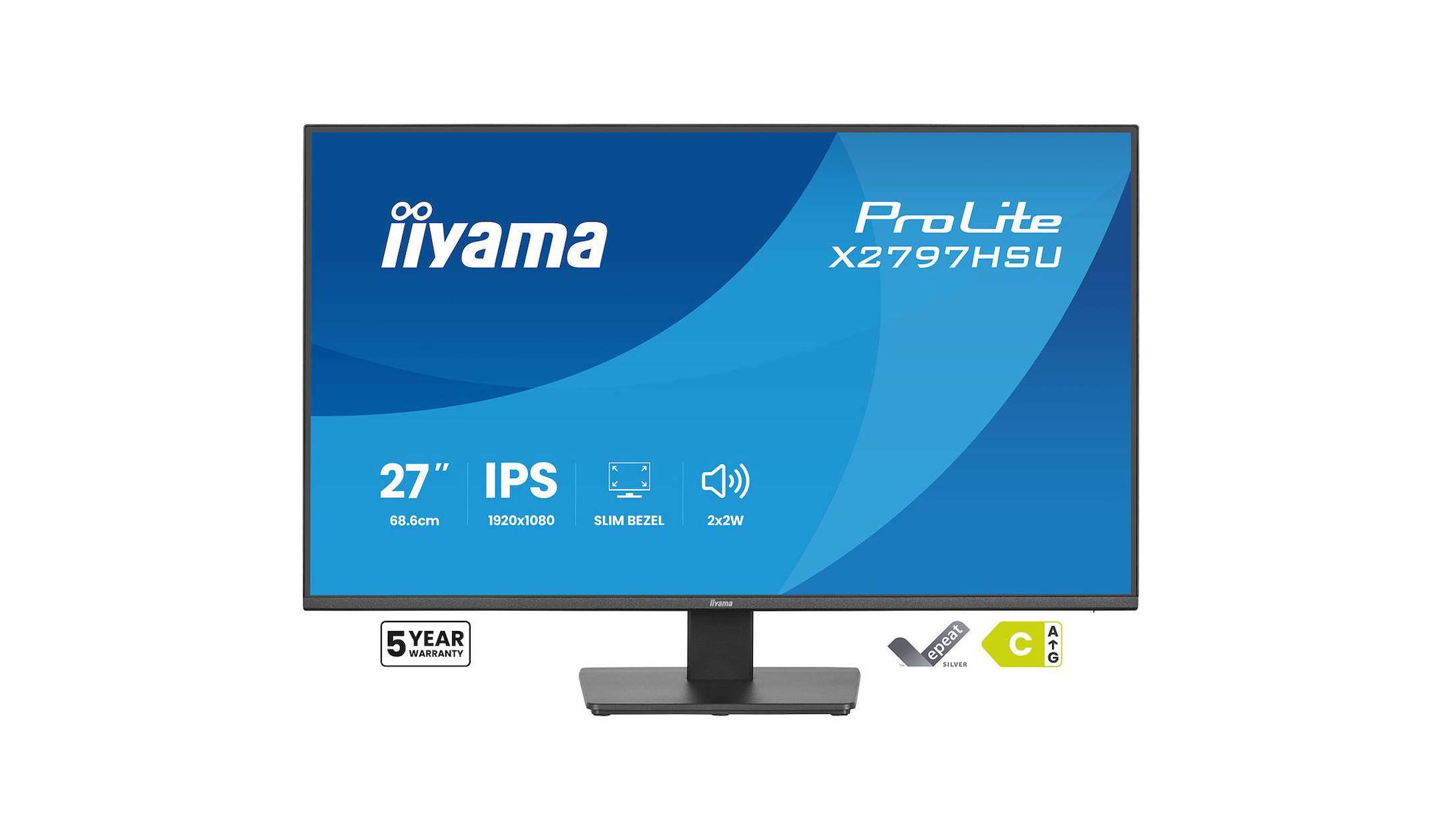 Ein Computermonitor mit dem Modell „iiyama ProLite X2797HSU