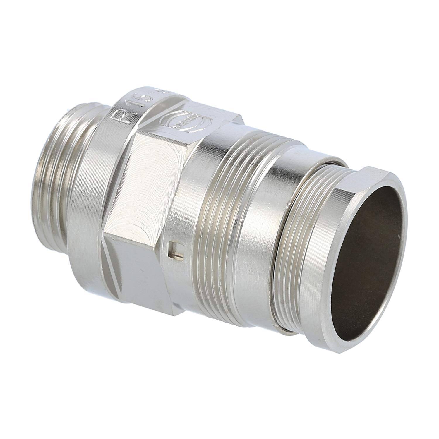 Metallrohr-Fitting-Verbinder mit Gewinde an beiden Enden, sechskantiger Mittelteil zum Greifen oder Befestigen. Wird in Rohrleitungs- oder mechanischen Anlagen verwendet.