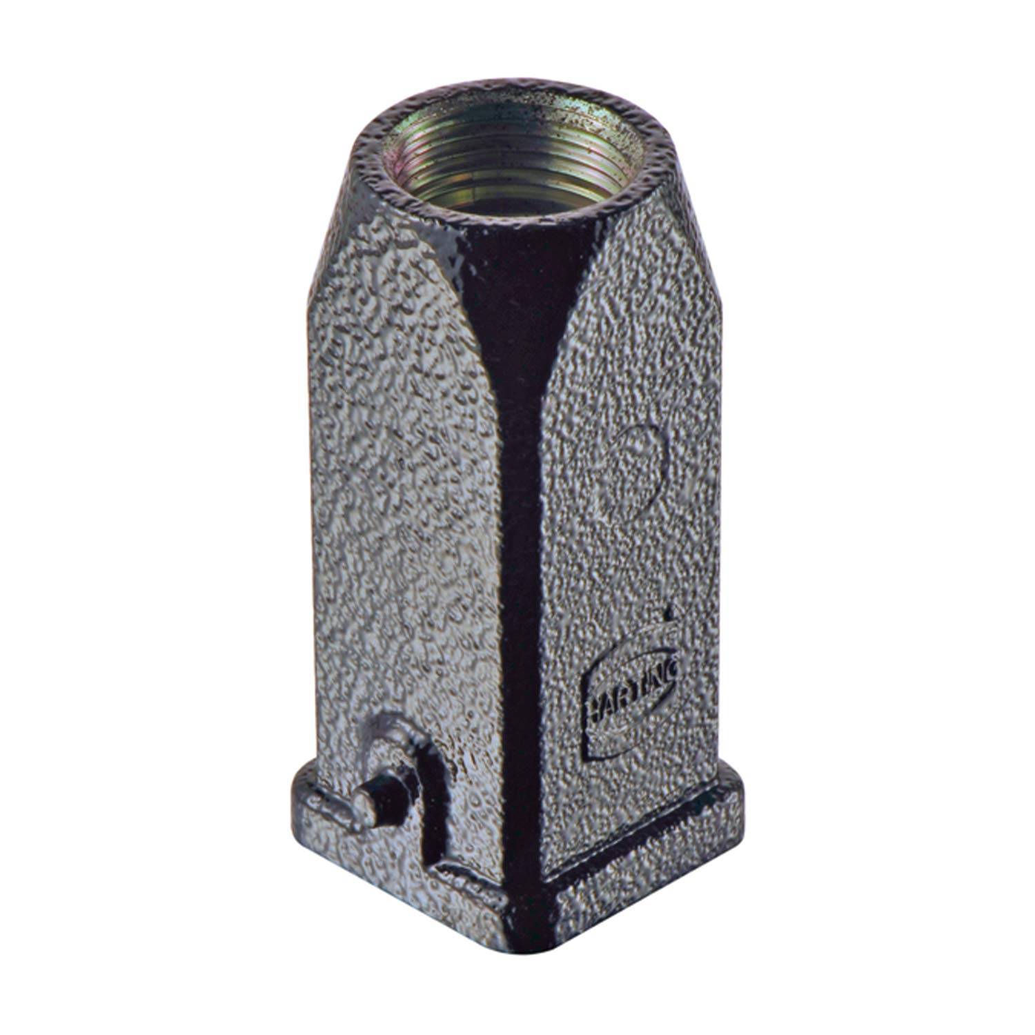 Ein strukturiertes, rechteckiges, metallisches Adapter mit Innengewinde, mit der Marke „Makita