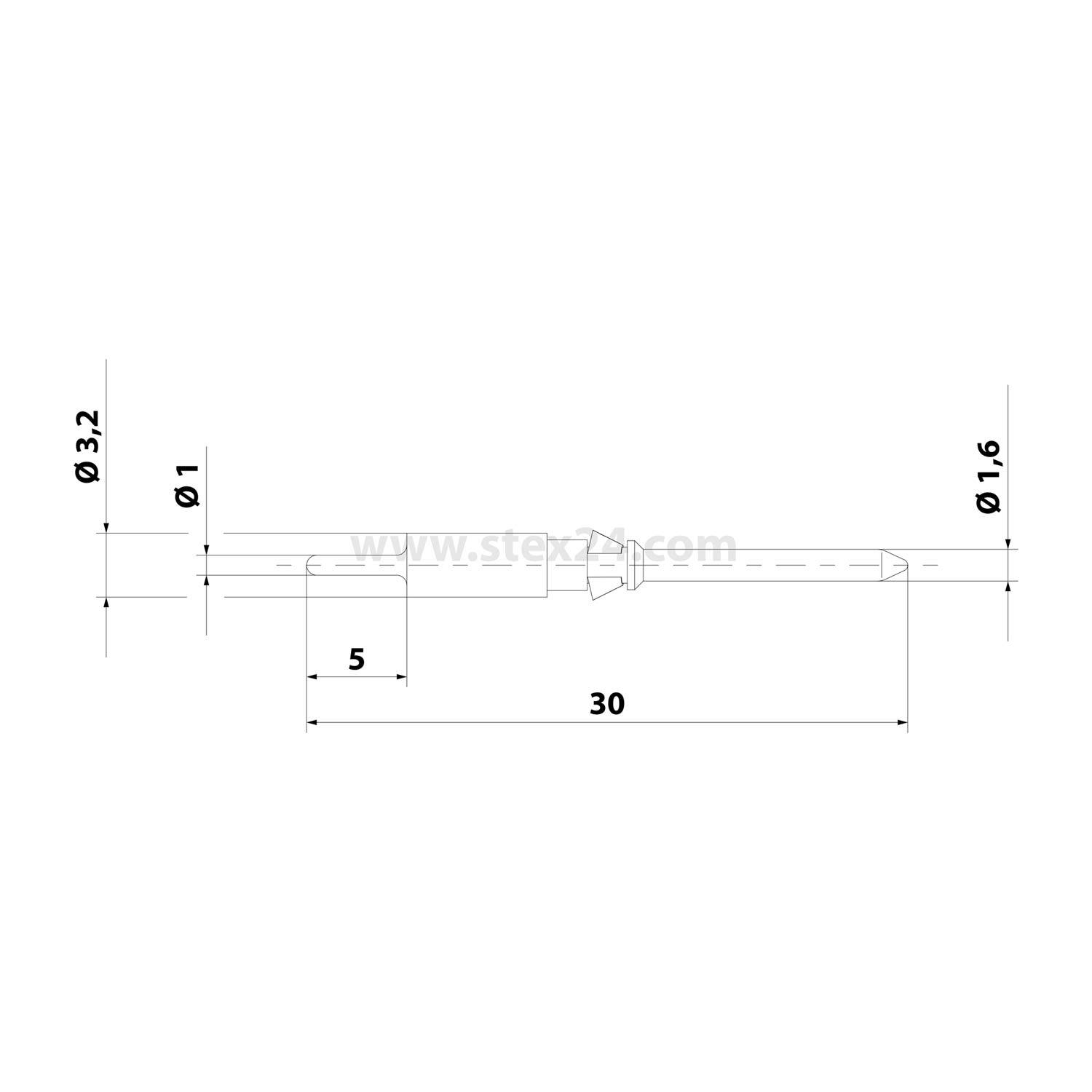 HARTING D-Leiterplattenkontakt Kontaktstift (M) silber, 1 Stück Werkstoff Kupferlegierung - 1 Stück