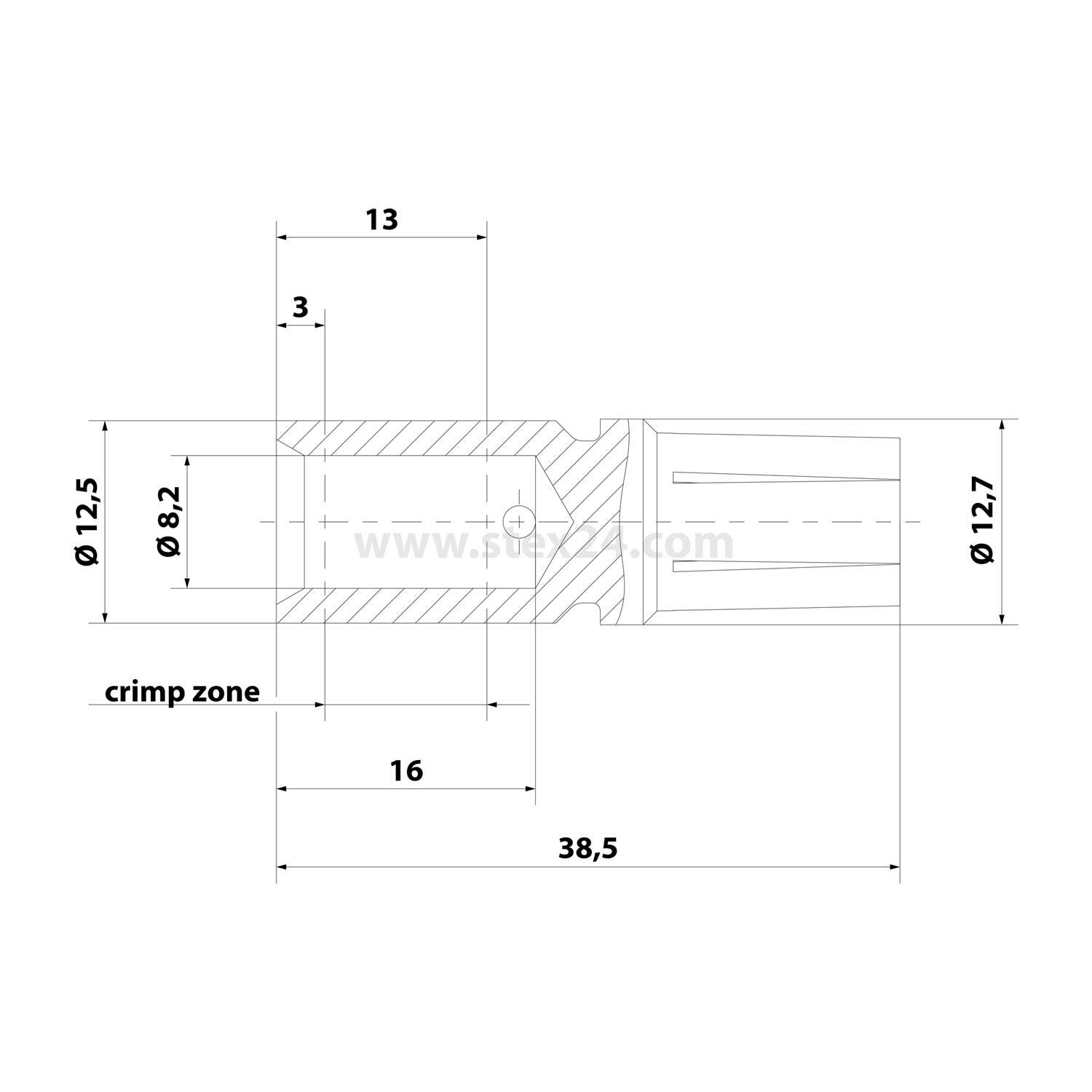 HARTING 100A-Crimpkontakt Kontaktbuchse (F) 35mm² AWG2 silber, 1 Stück Werkstoff Kupferlegierung - 1 Stück