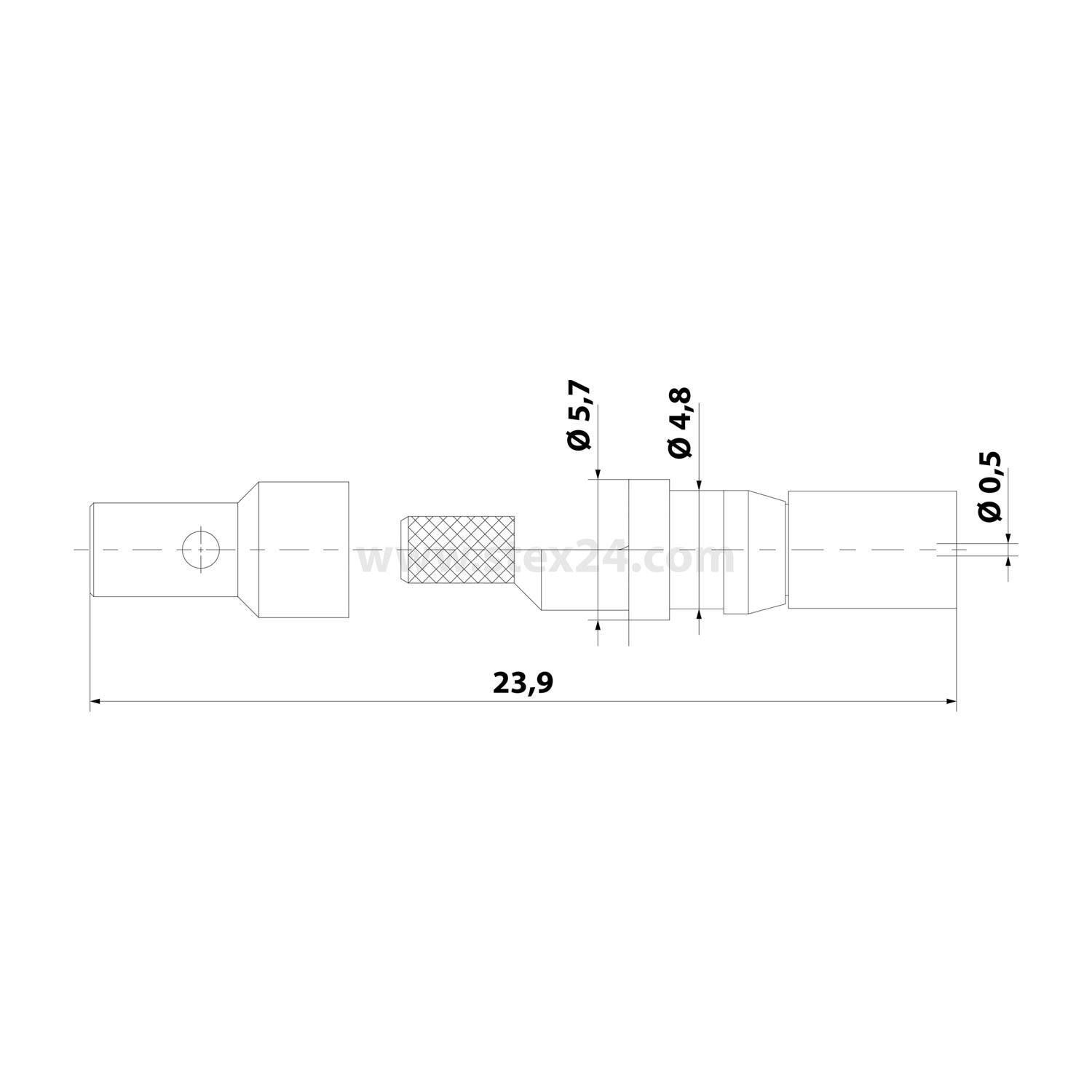 HARTING Koaxialkontakt 50Ohm Kontaktbuchse (F) gold, 1 Stück Werkstoff Kupferlegierung - 1 Stück