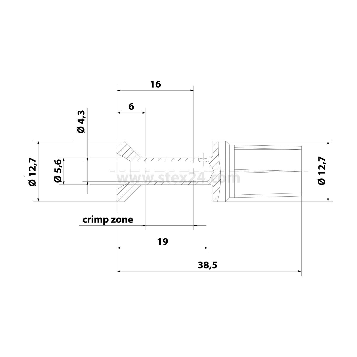HARTING 100A-Crimpkontakt Kontaktbuchse (F) 10mm² AWG8 silber, 1 Stück Werkstoff Kupferlegierung - 1 Stück